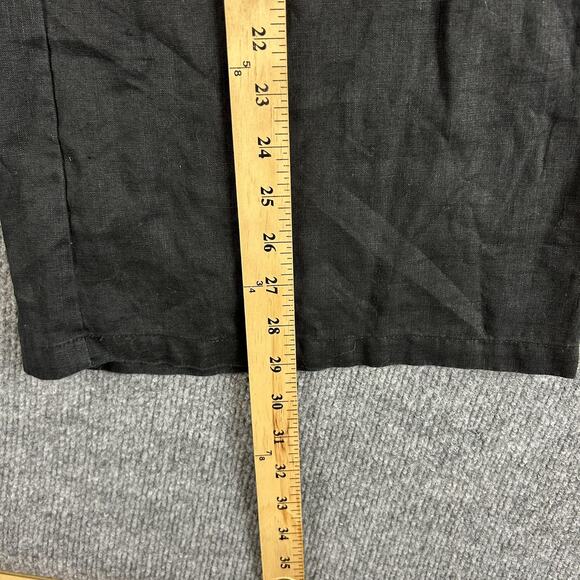 Dissh Pants 6 Bates Linen Relaxed Wide Leg High Rise Tailored Pants Black Casual - Picture 10 of 14